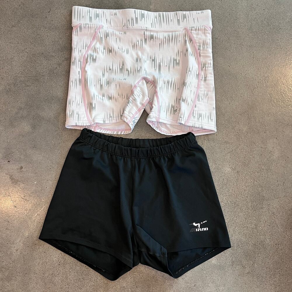 Mizuno Softball white sliding black training shorts bundle Womens small